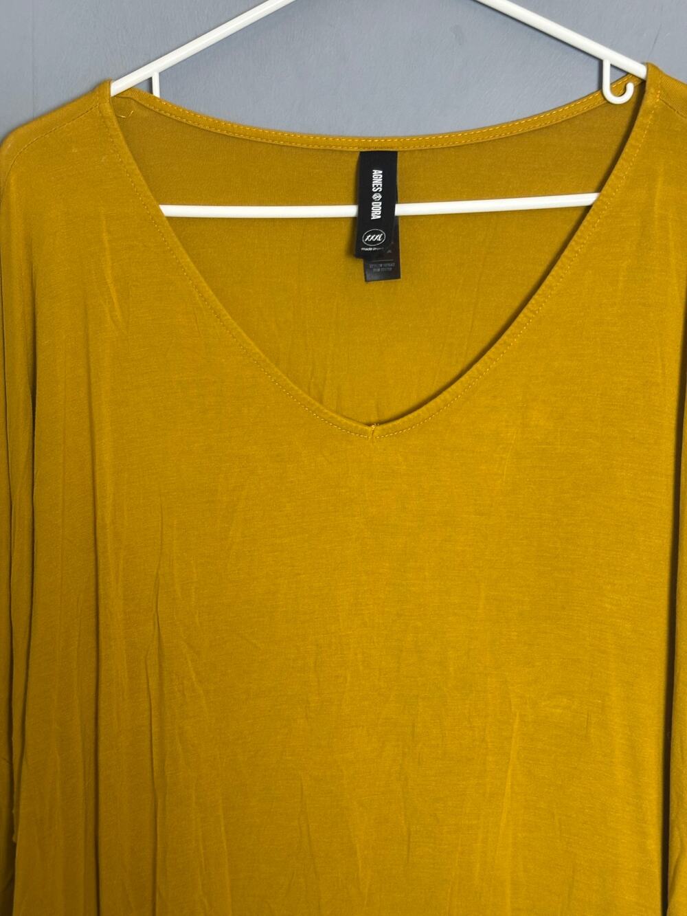 Agnes & Dora Womens Mustard Gold Oversized Tunic Top 3XL